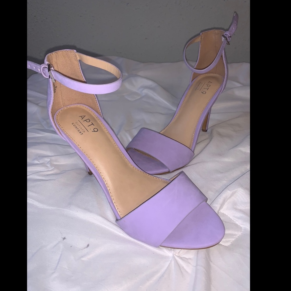 Apt.9 lilac ankle tied heel